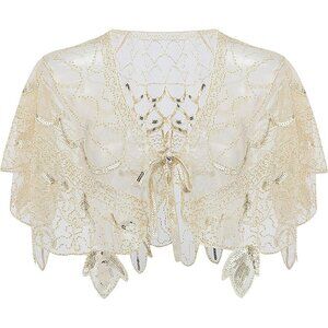 BABEYOND 1920s Beaded Shawl Wrap, Evening Cape Bolero for Weddings & Parties
